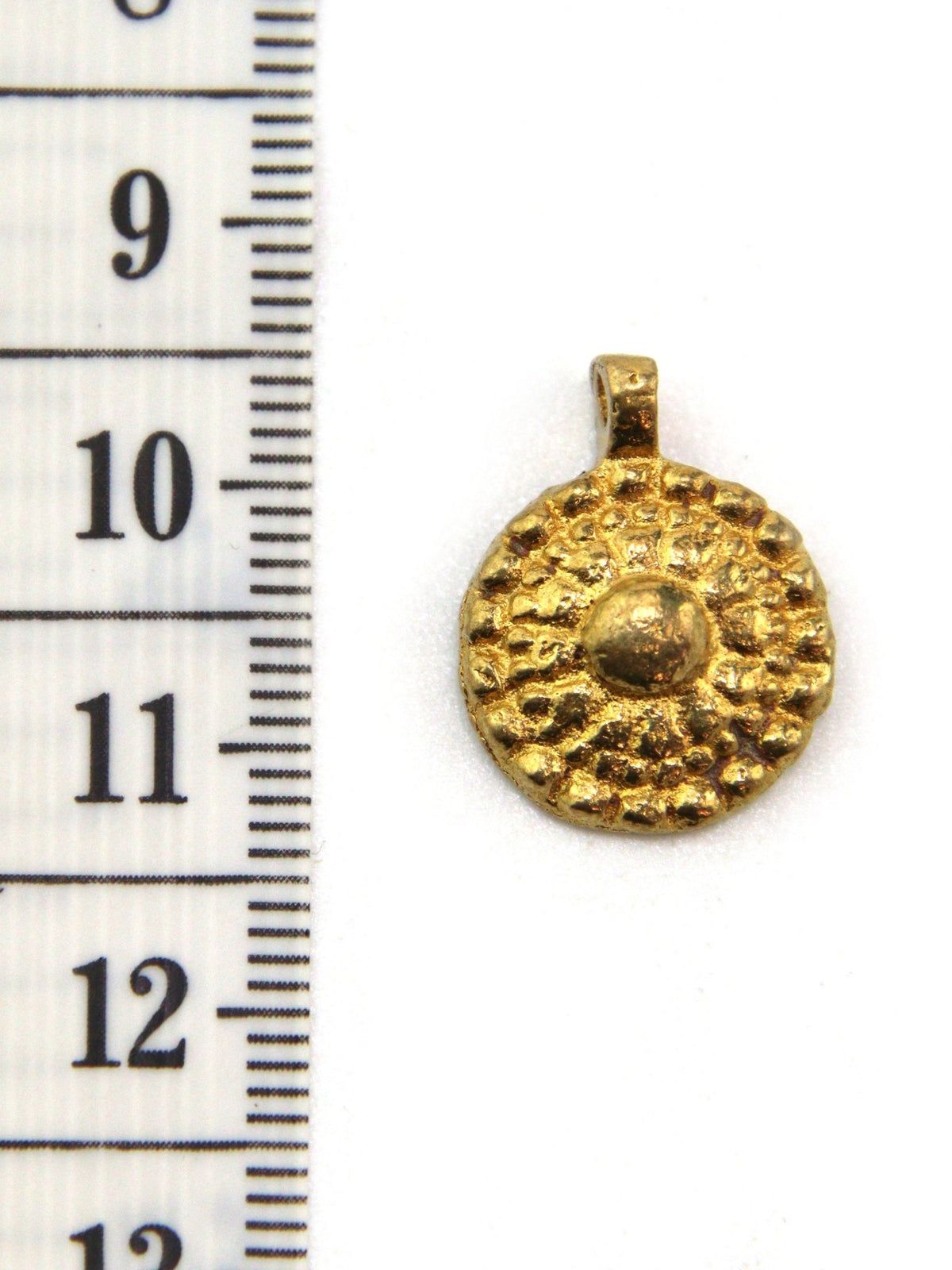 Charm médaillon bouton indien laiton 20 mm - Solyluna Macramé