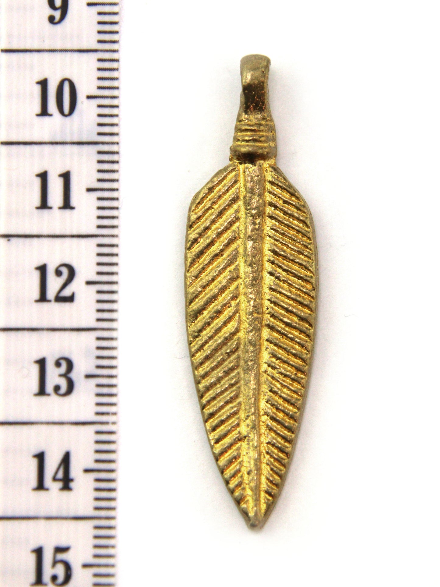 Charm très grande feuille indien laiton 48 mm