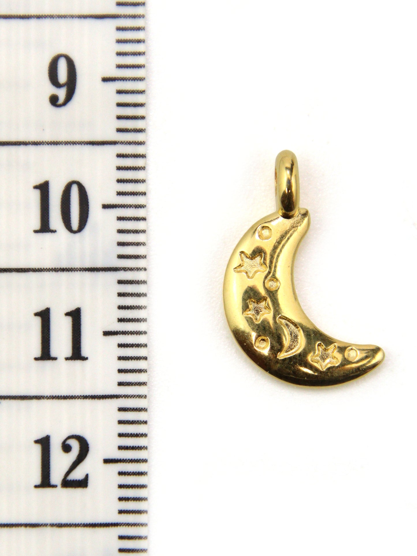 Charm croissant de lune étoilé zamak 19 mm
