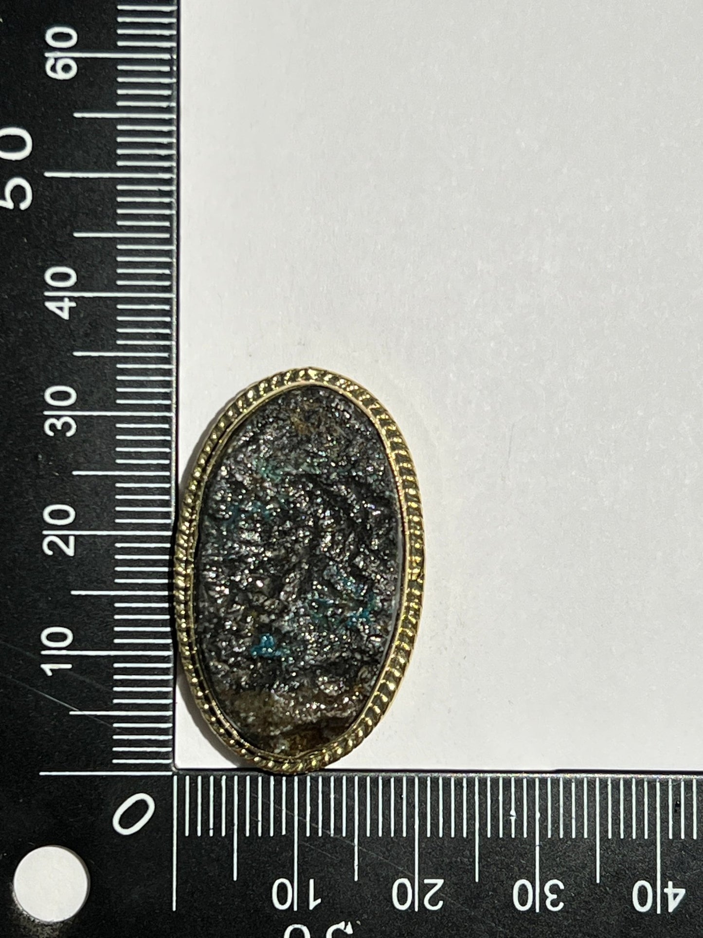 Chrysocolle sertie doré n°D1 (3,4cm x 2cm) - Solyluna Macramé