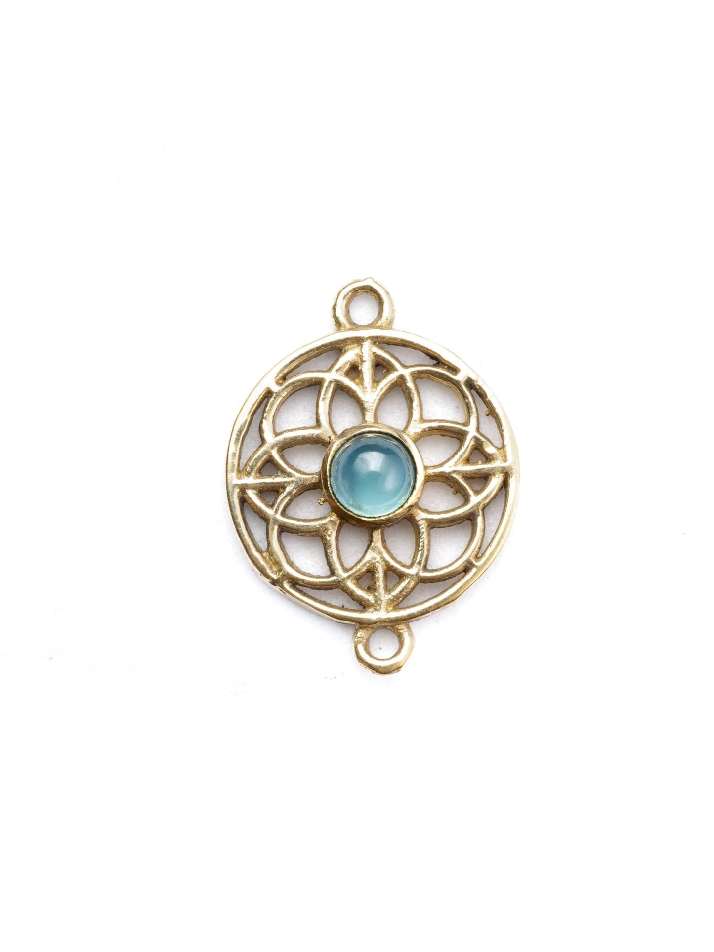 Connecteur Rosace en laiton avec Pierre - Solyluna Macramé