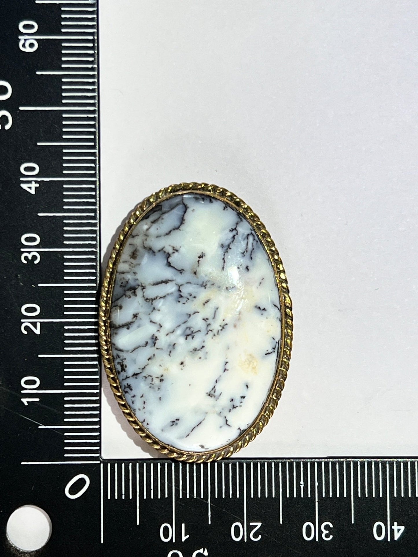 Dendrite sertie doré n°D2 (3,8cm x 2,7cm) - Solyluna Macramé