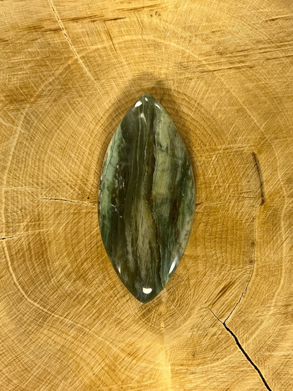 Jaspe Larsonite n°2 (4cm x 1,9cm) - Solyluna Macramé