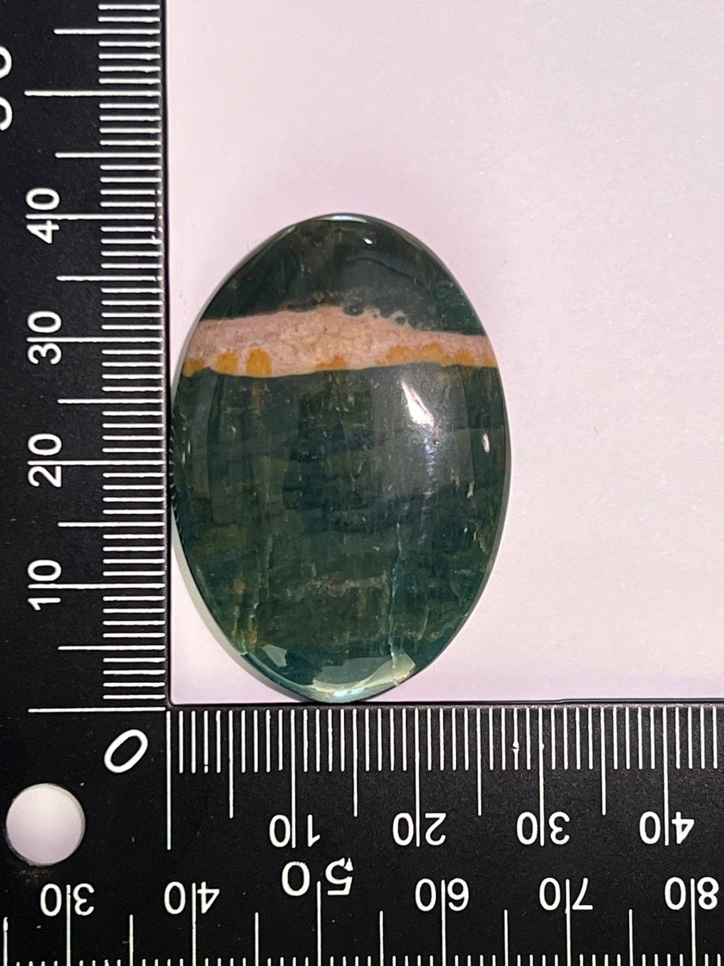 Jaspe Océan n°2 (4cm x 2,7cm) - Solyluna Macramé