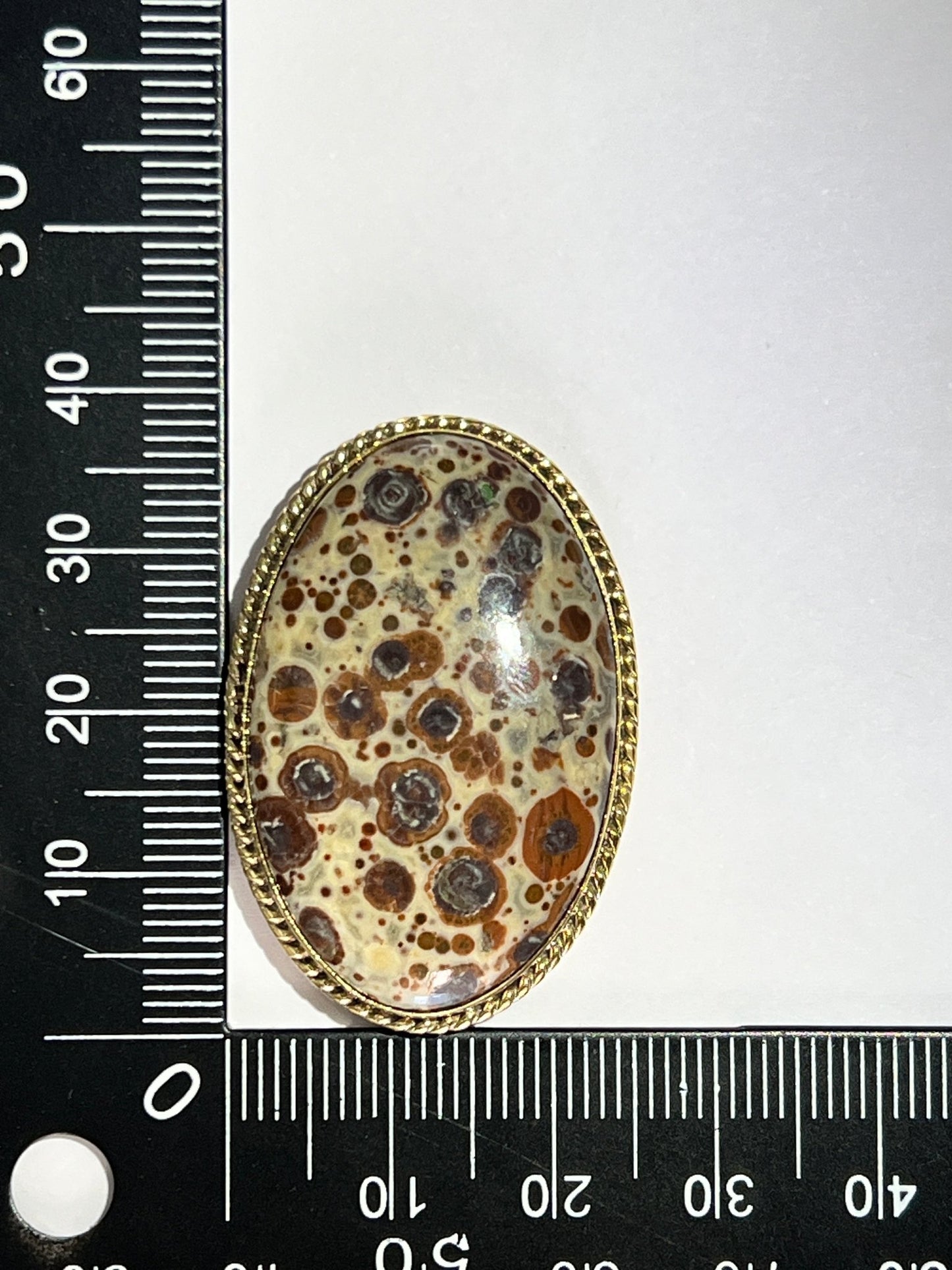 Jaspe sertie doré n°D3 (3,8cm x 2,5cm) - Solyluna Macramé