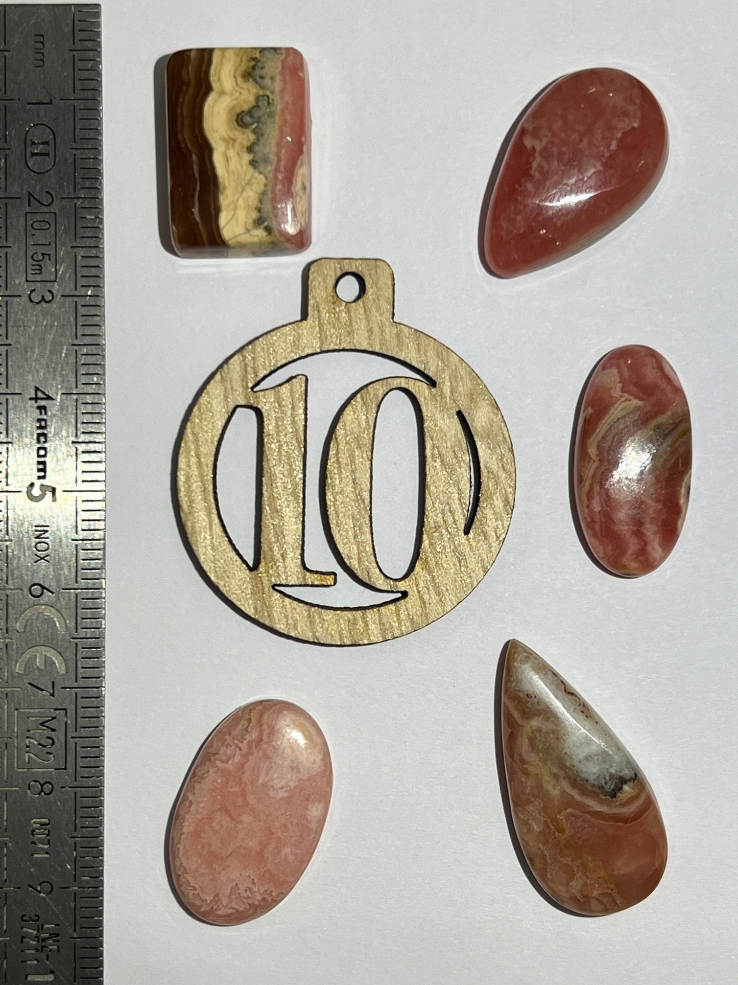 Lot de 5 Mini Rhodochrosite : N°10 - Solyluna Macramé