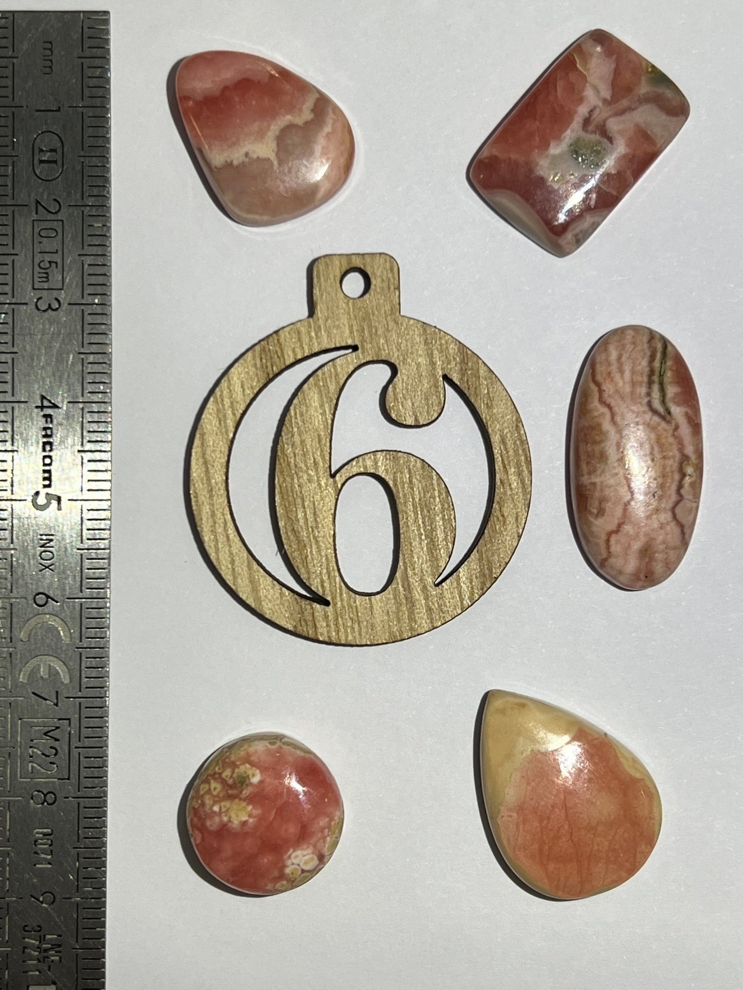 Lot de 5 Mini Rhodochrosite : N°6 - Solyluna Macramé