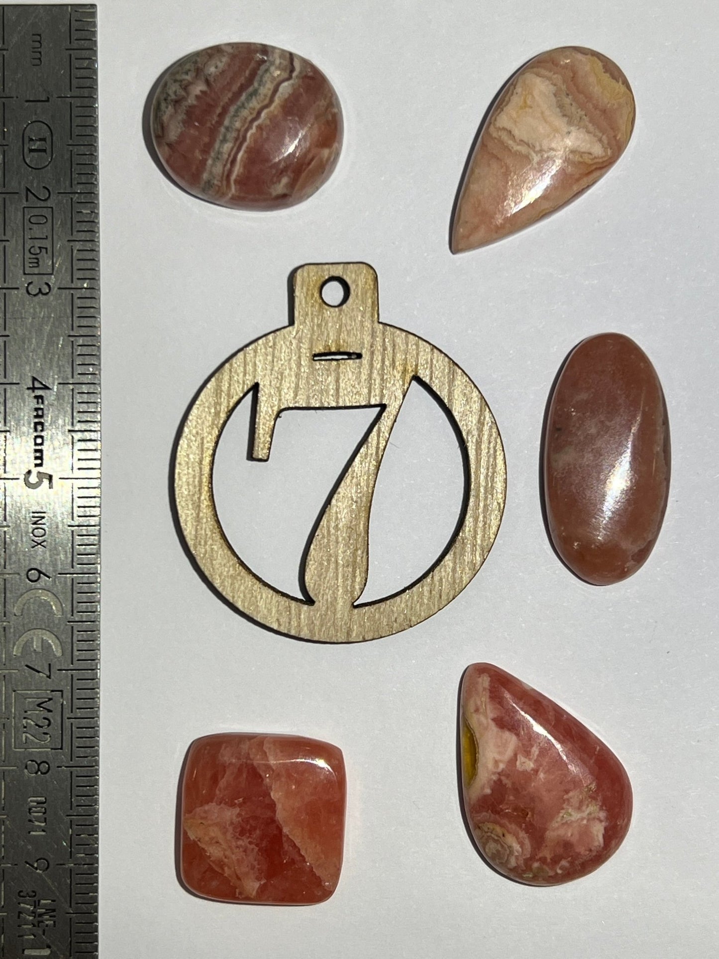 Lot de 5 Mini Rhodochrosite : N°7 - Solyluna Macramé