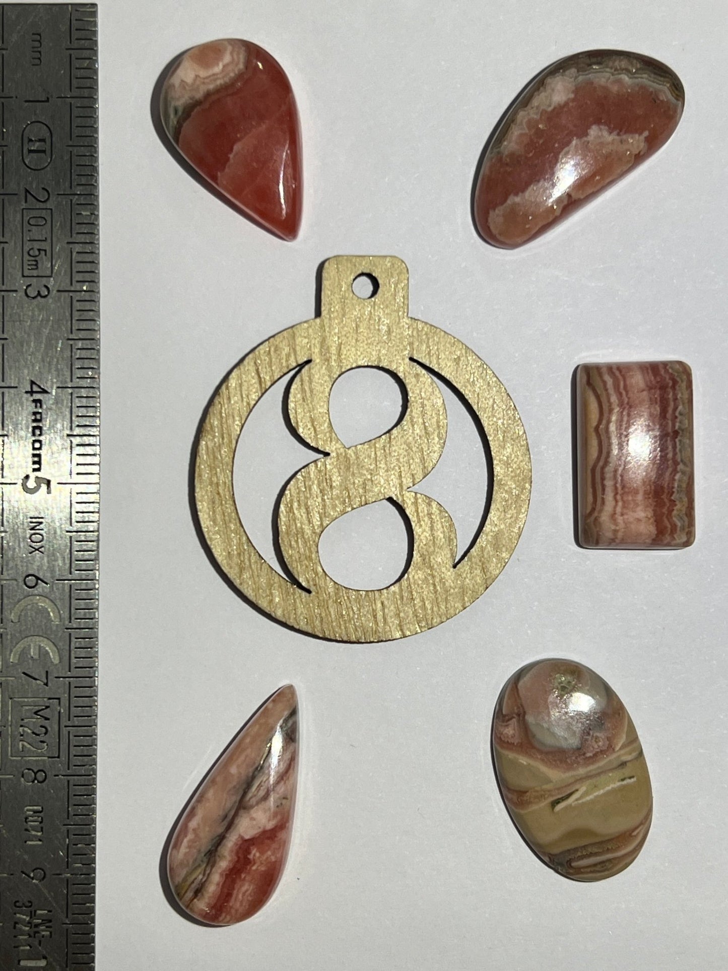 Lot de 5 Mini Rhodochrosite : N°8 - Solyluna Macramé