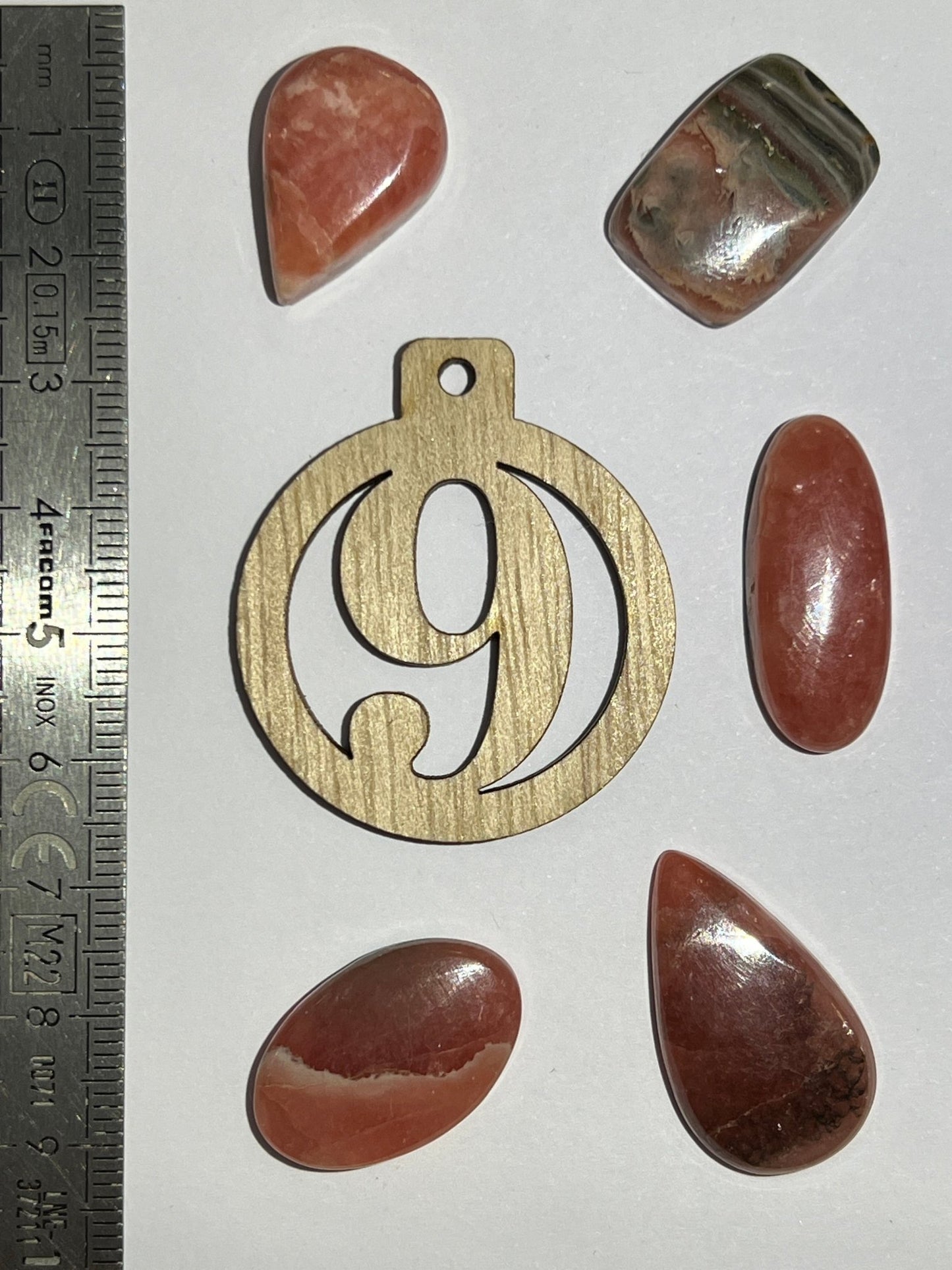 Lot de 5 Mini Rhodochrosite : N°9 - Solyluna Macramé