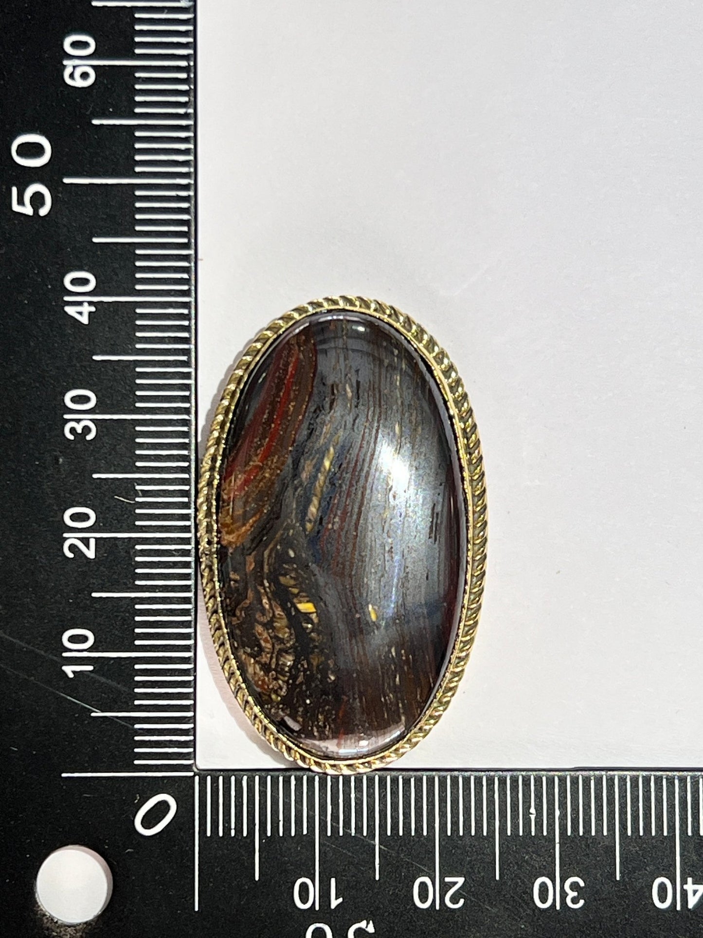 Oeil de Fer sertie doré n°D2 (4cm x 2,5cm) - Solyluna Macramé