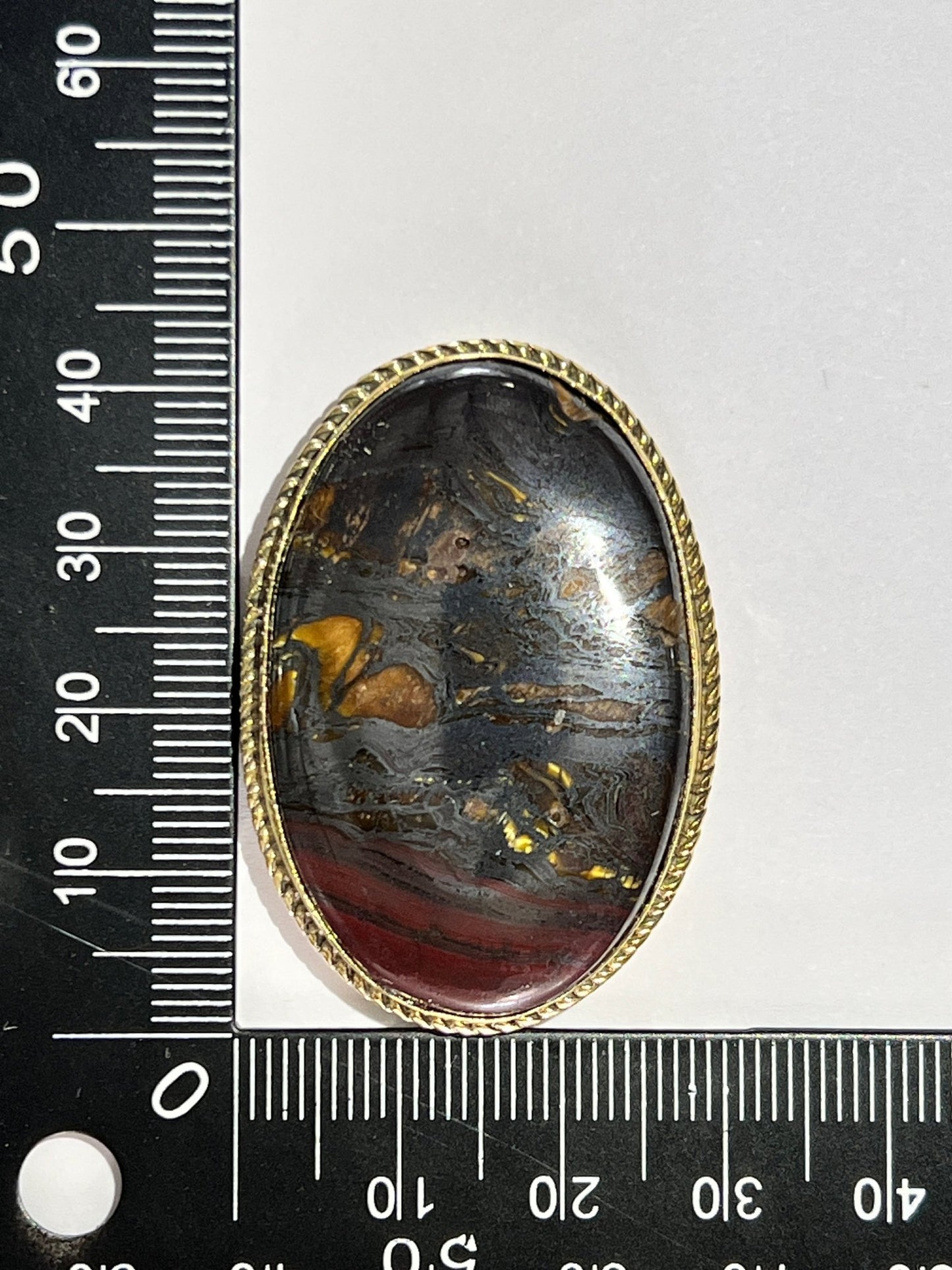 Oeil de Fer sertie doré n°D4 (4,2cm x 3cm) - Solyluna Macramé