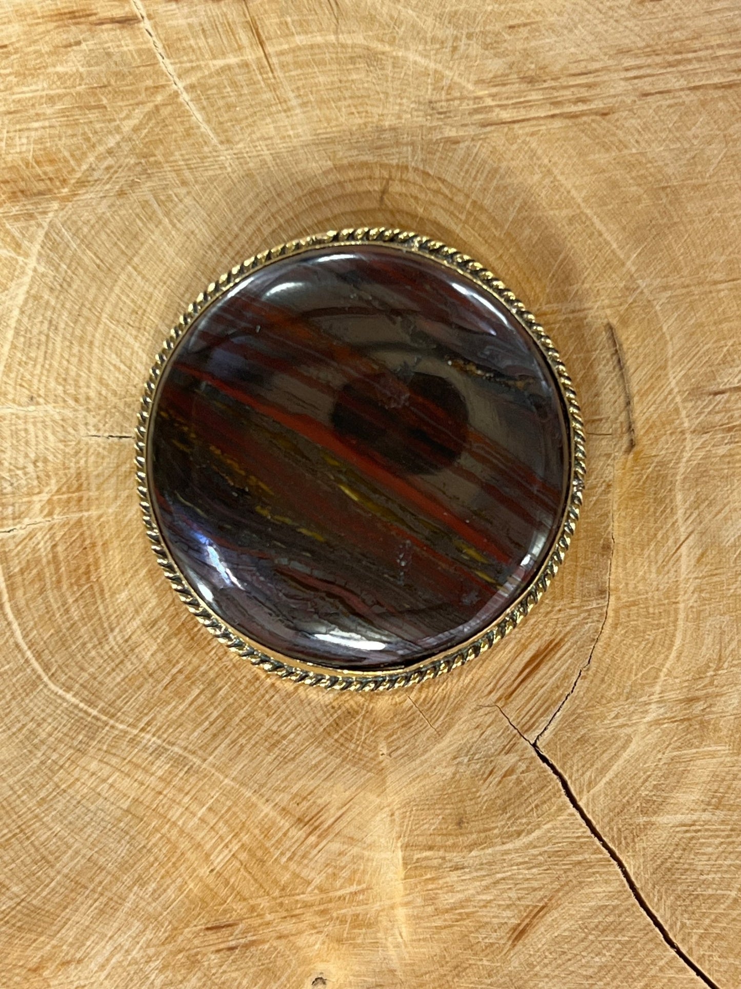 Oeil de Fer sertie doré n°D5 (3,6cm de diamètre) - Solyluna Macramé