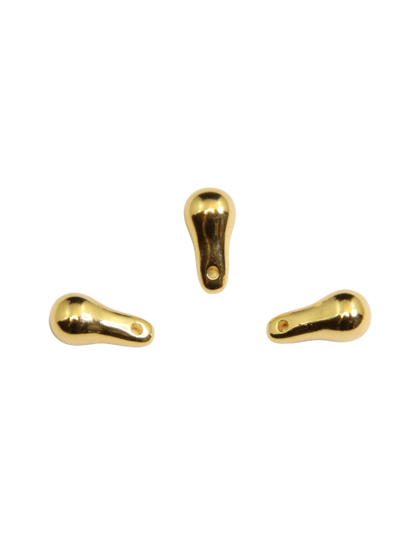 Pendentif poire en zamak 5x10 mm Ø1 mm – Lot de 3 pendentifs pour bijoux en micro - macramé - Solyluna Macramé