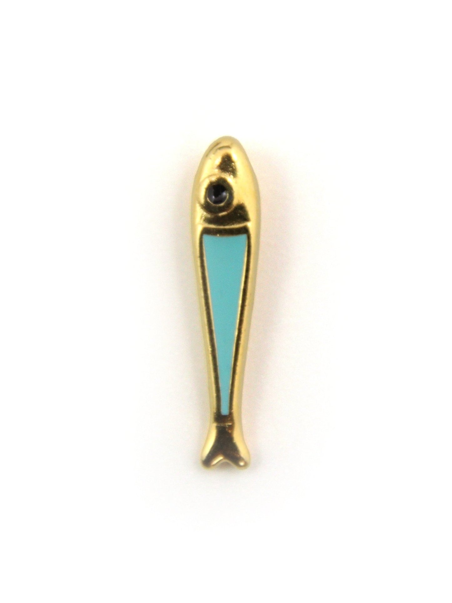 Pendentif poisson long en zamak émaillé - Solyluna Macramé