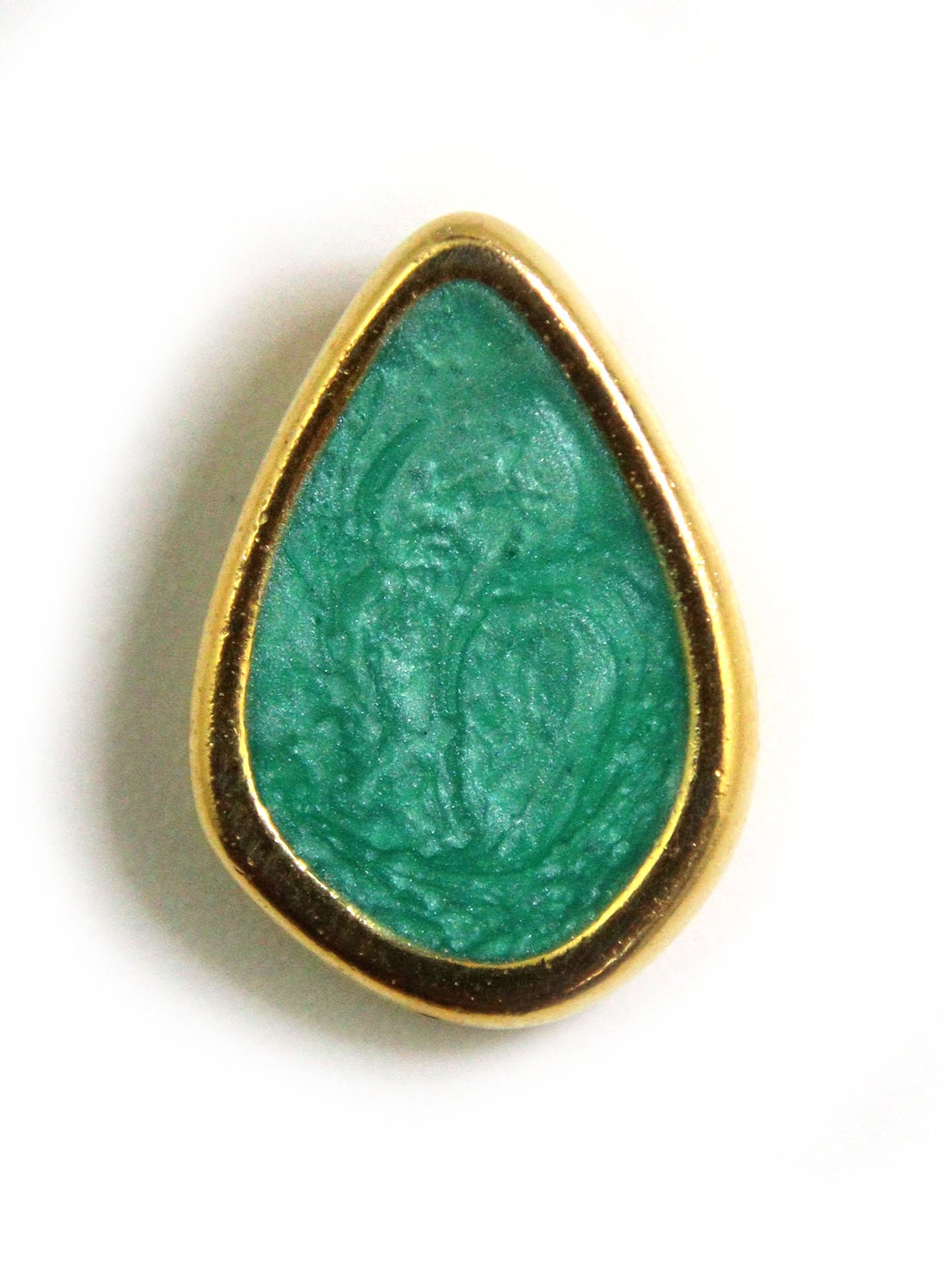 Pendentif zamak émaille bleu & vert