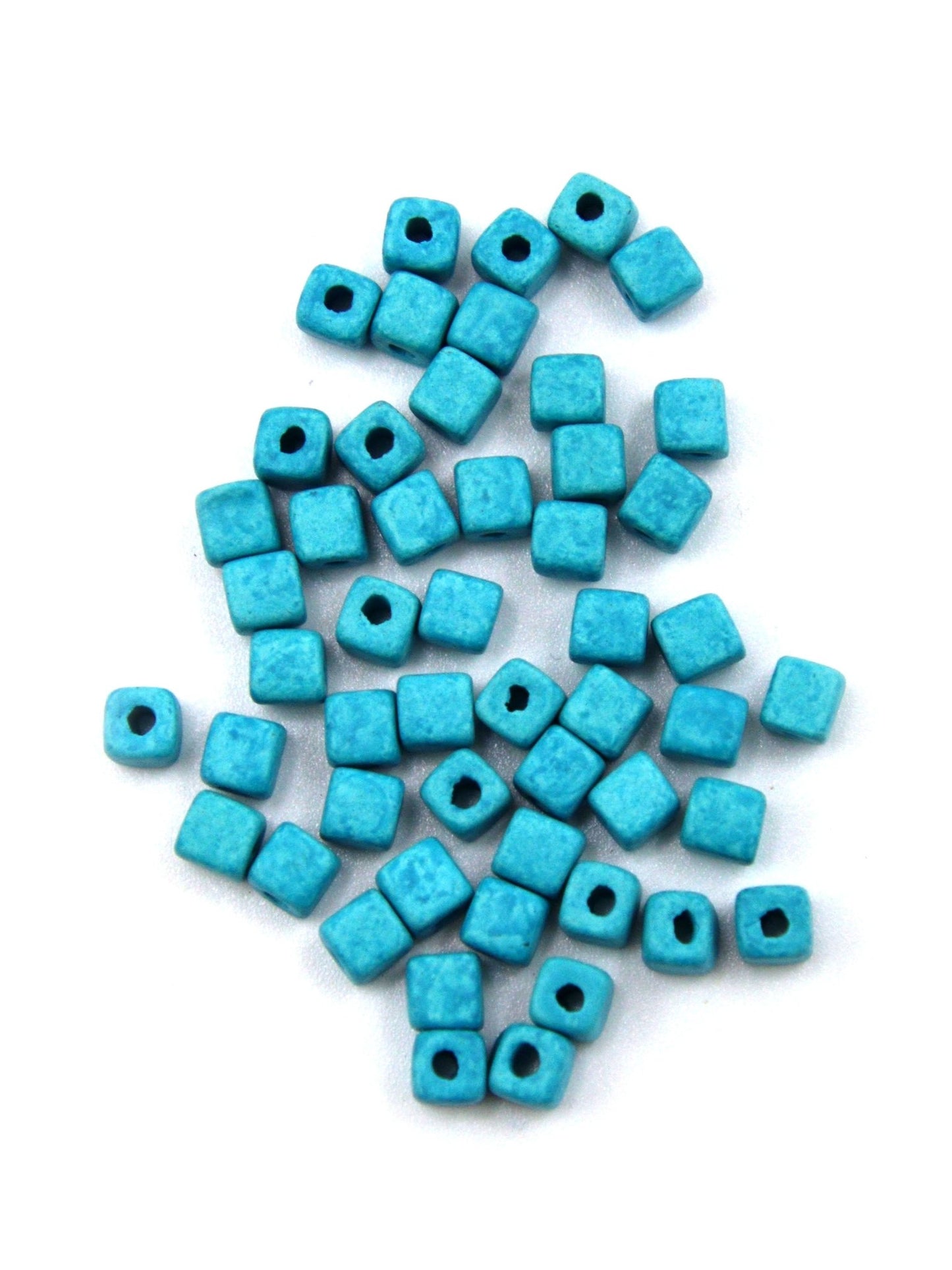 Perles céramique - Turquoise - Solyluna Macramé