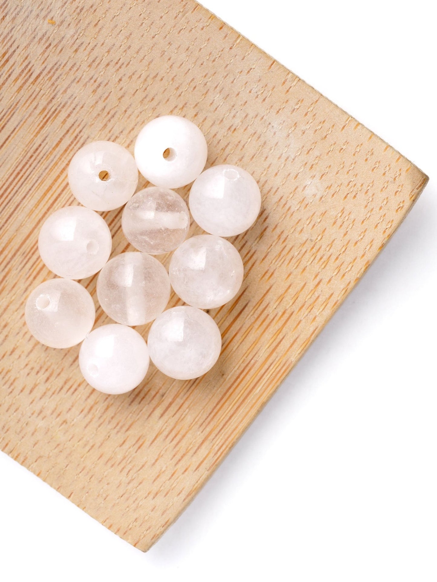 Perles de Jade Blanc - Solyluna Macramé