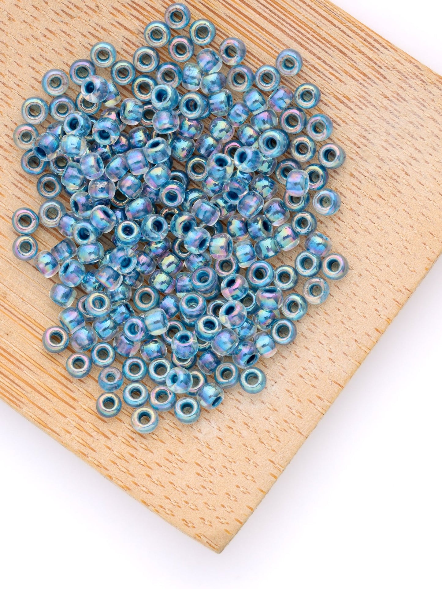 Perles de rocailles - Bleu irisé - Solyluna Macramé