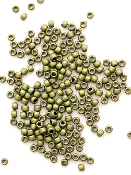 Perles de rocailles mat - Kaki - Solyluna Macramé