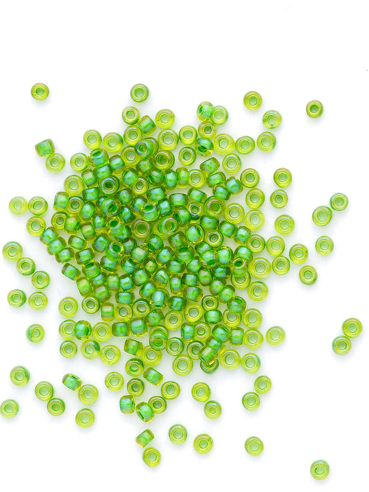 Perles de rocailles - Vert pomme irisé - Solyluna Macramé