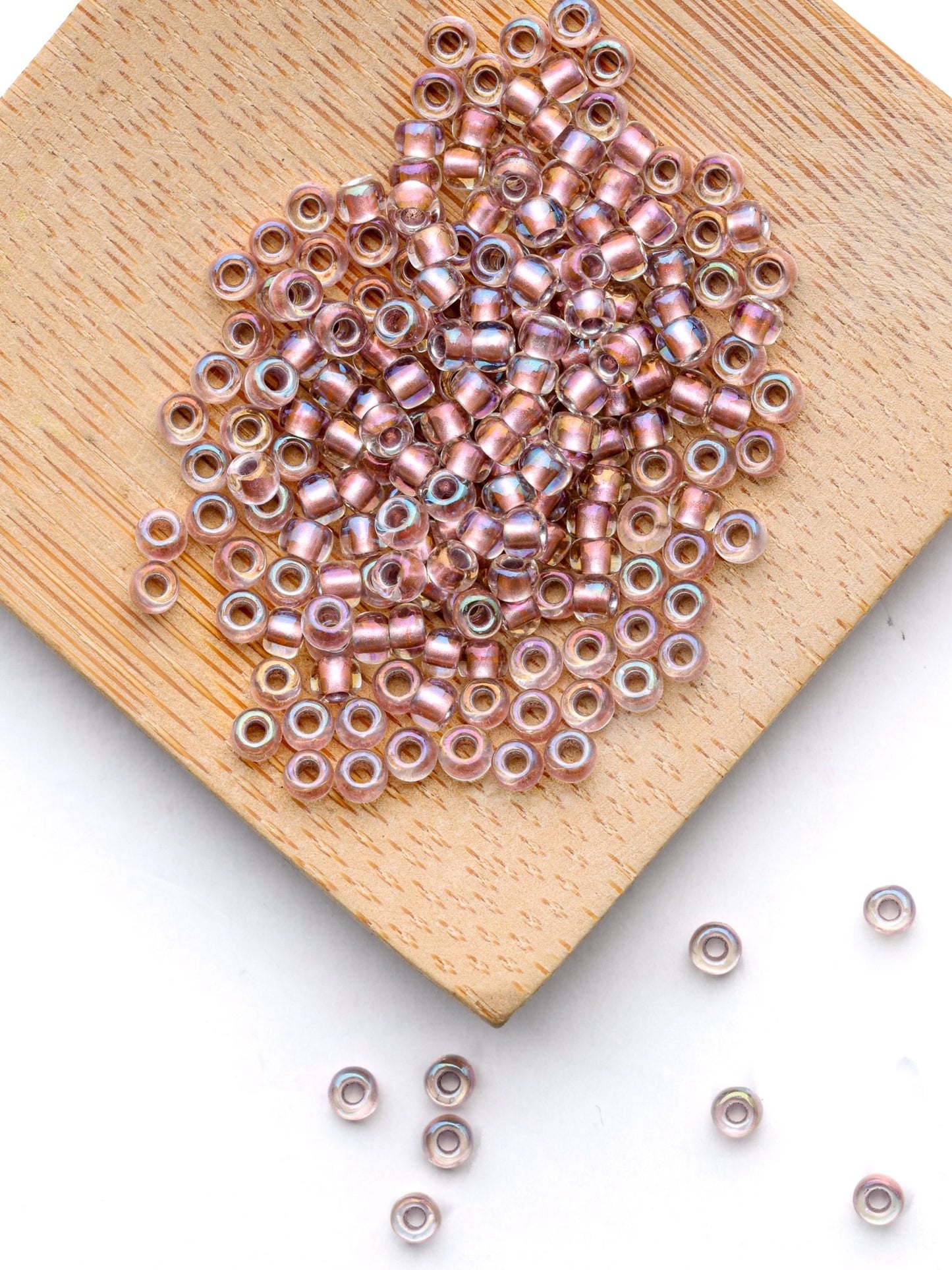 Perles de rocailles - Vieux rose irisé - Solyluna Macramé