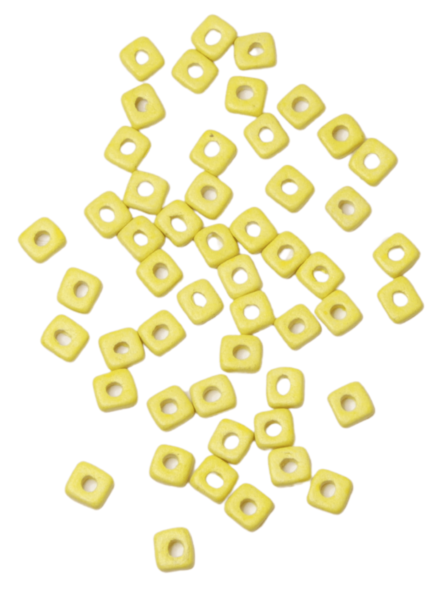 Perles plates en céramique - Jaune - Solyluna Macramé