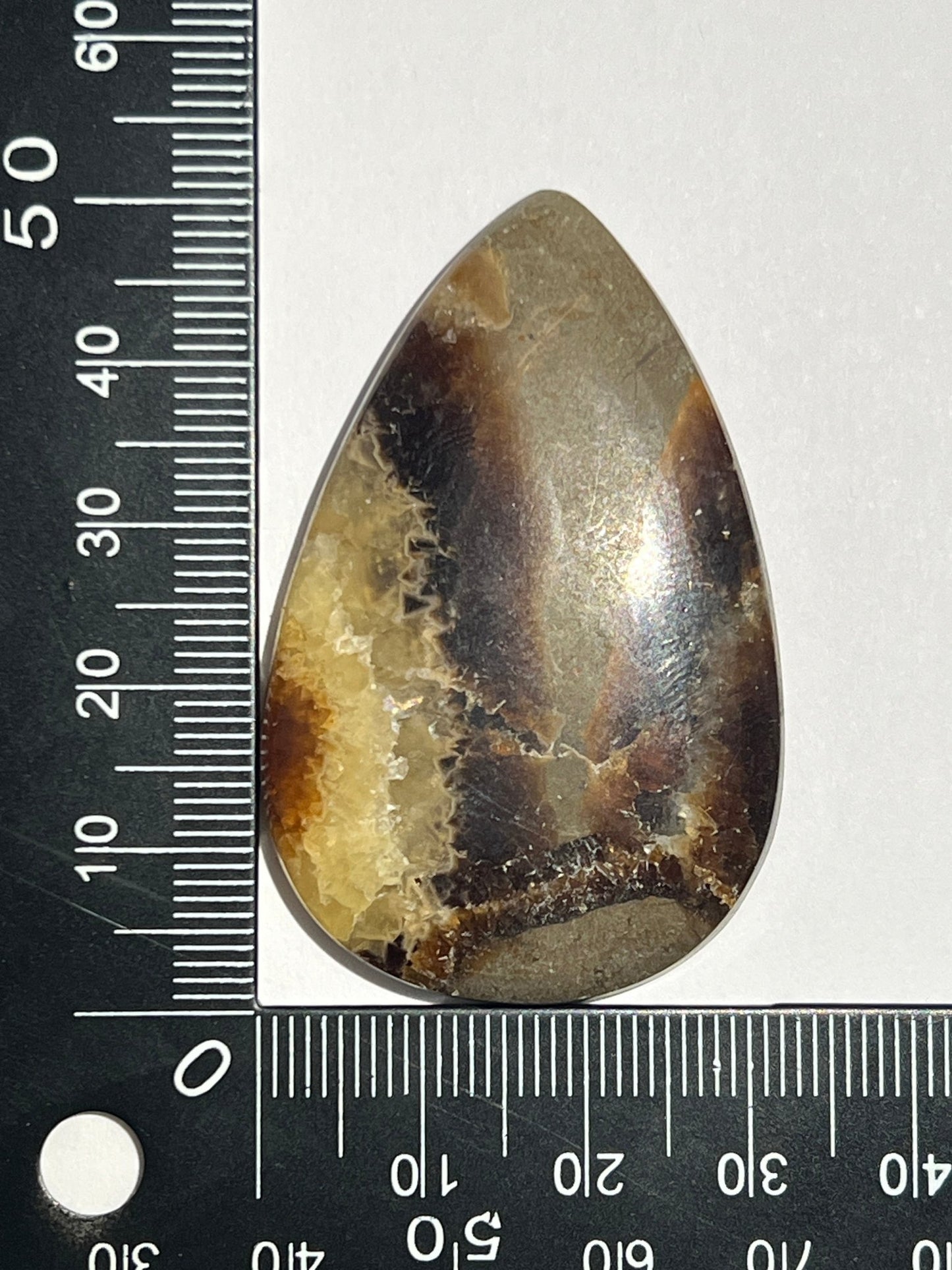 Septaria Jaune n°3 (5,1cm x 3,2cm) - Solyluna Macramé