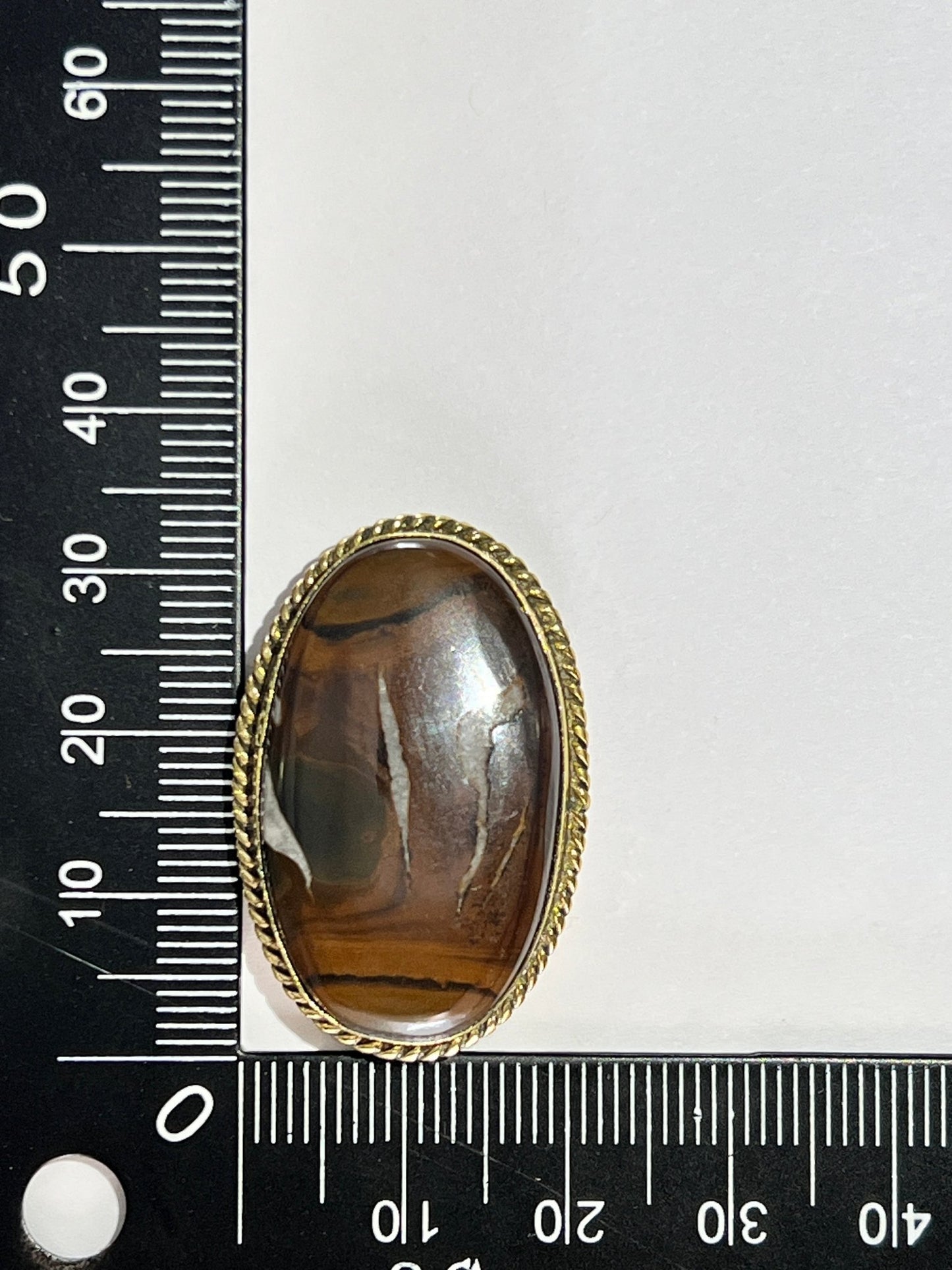 Septaria Noire sertie doré n°D3 (3,3cm x 2,1cm) - Solyluna Macramé