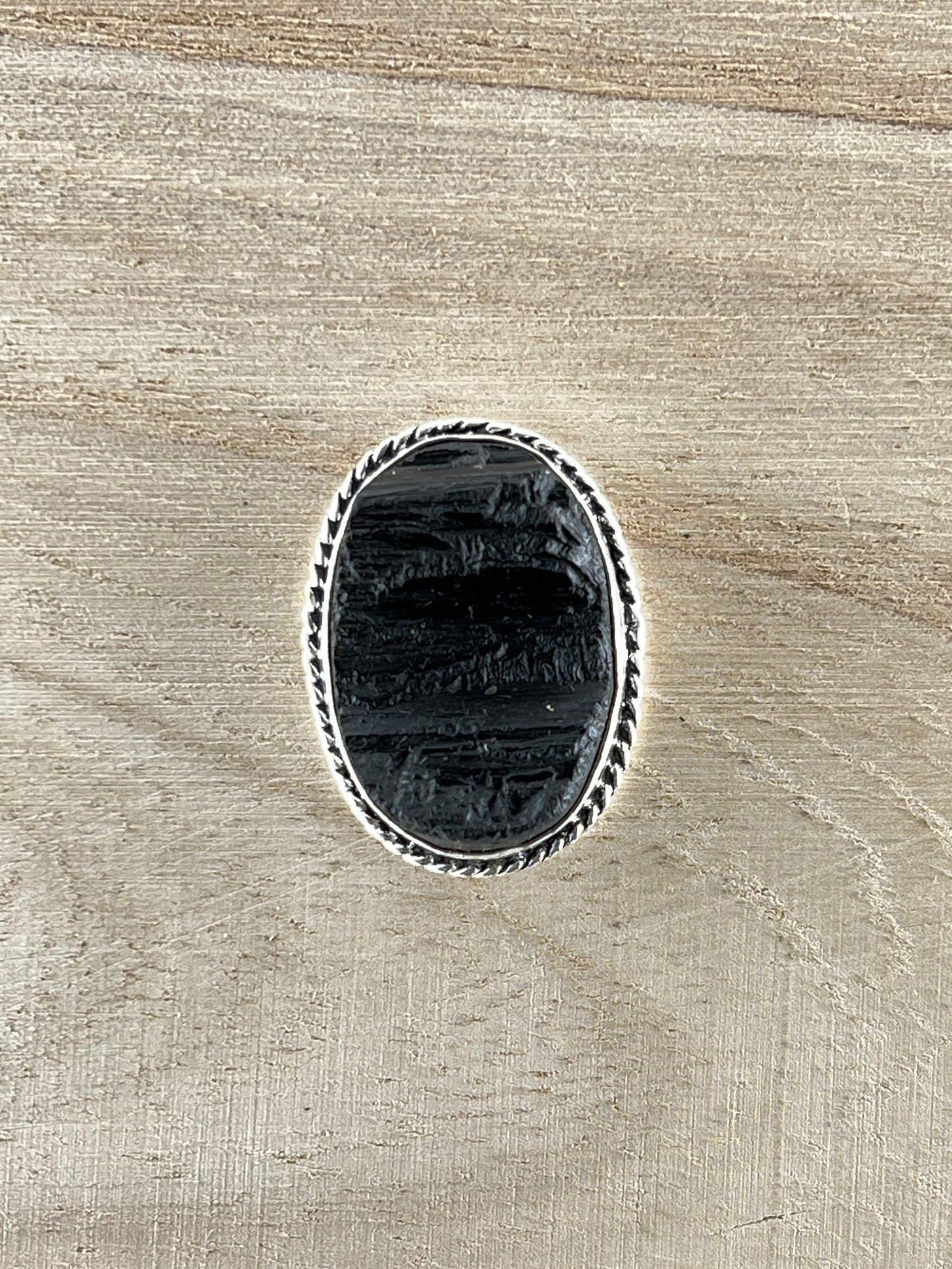 Tourmaline sertie argenté n°A2 (3cm x 2,2cm) - Solyluna Macramé