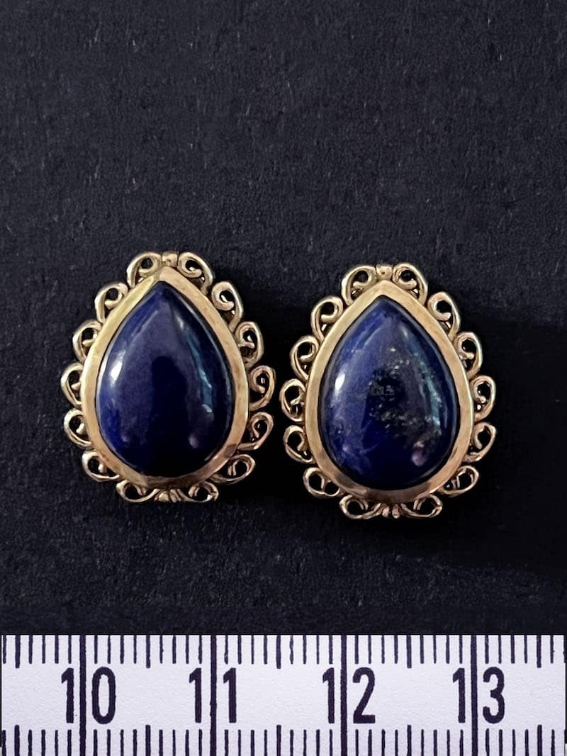2 Pierres gouttes serties de laiton de 20 mm - Solyluna Macramé