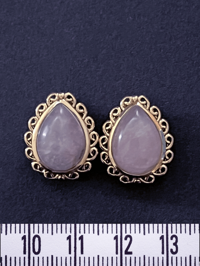 2 Pierres gouttes serties de laiton de 20 mm - Solyluna Macramé