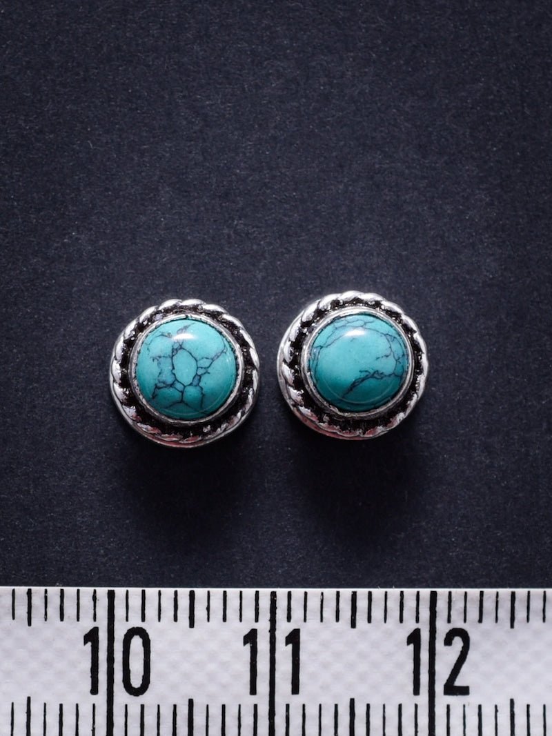 2 Pierres serties de laiton argenté de 9 mm - Solyluna Macramé