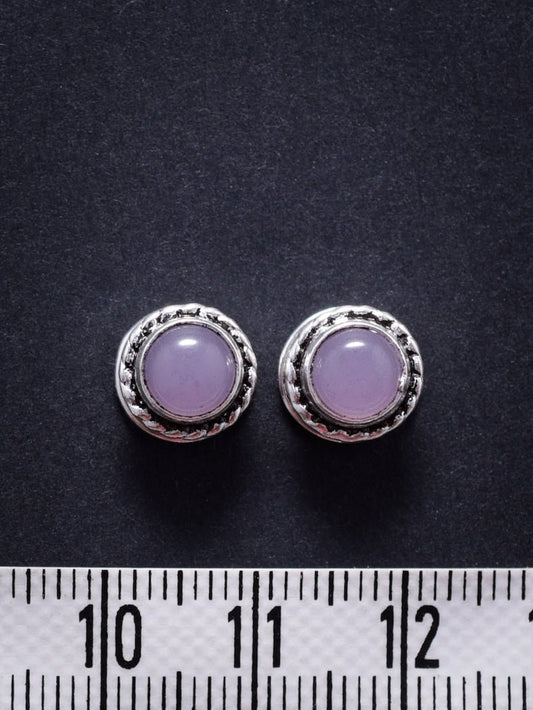 2 Pierres serties de laiton argenté de 9 mm - Solyluna Macramé