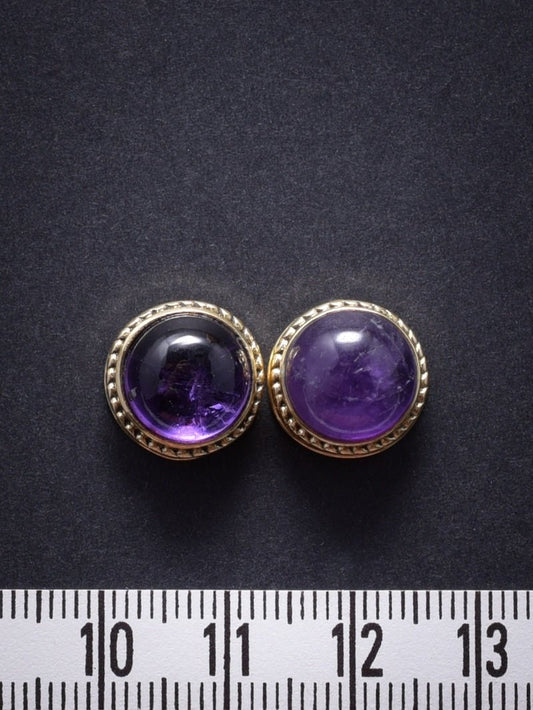 2 Pierres serties de laiton de 12 mm - Solyluna Macramé