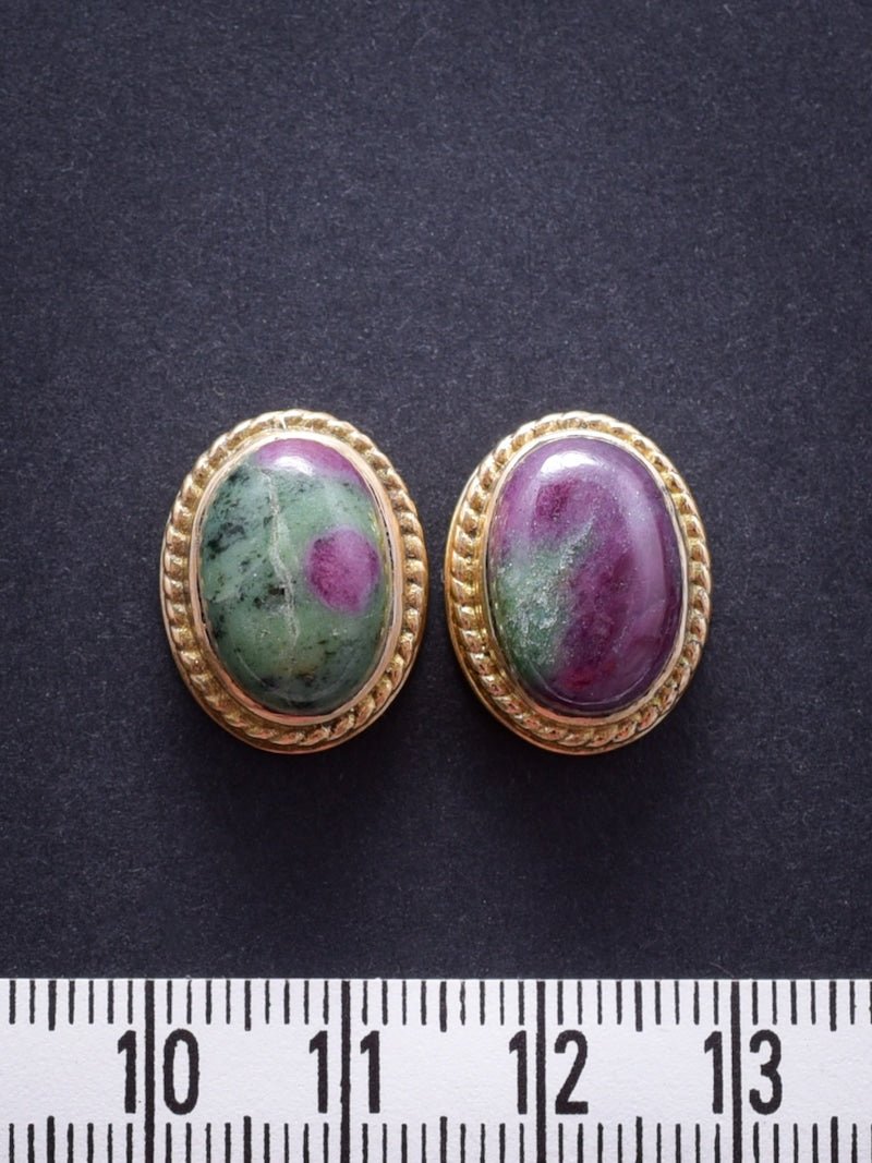 2 Pierres serties de laiton de 17 mm - Solyluna Macramé