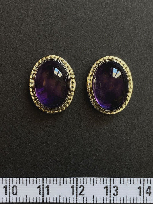 2 Pierres serties de laiton de 17 mm - Solyluna Macramé
