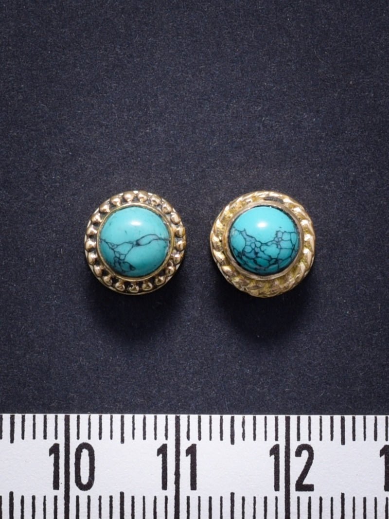 2 Pierres serties de laiton de 9 mm - Solyluna Macramé