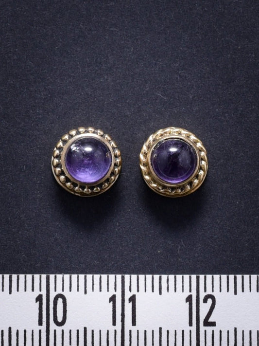 2 Pierres serties de laiton de 9 mm - Solyluna Macramé