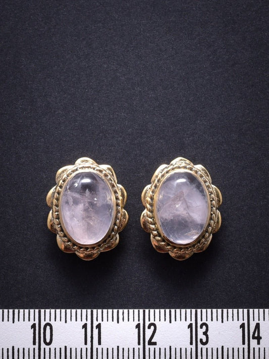 2 Pierres serties de laiton "fleur" de 17 mm - Solyluna Macramé