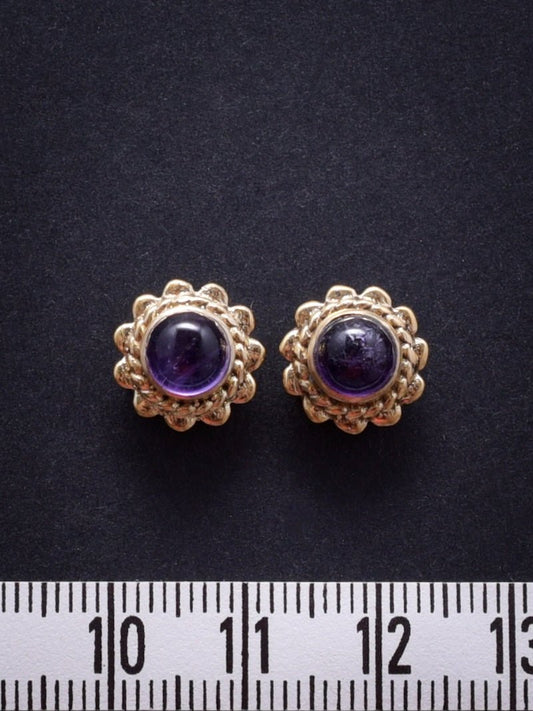 2 Pierres serties de laiton "fleur" de 9 mm - Solyluna Macramé
