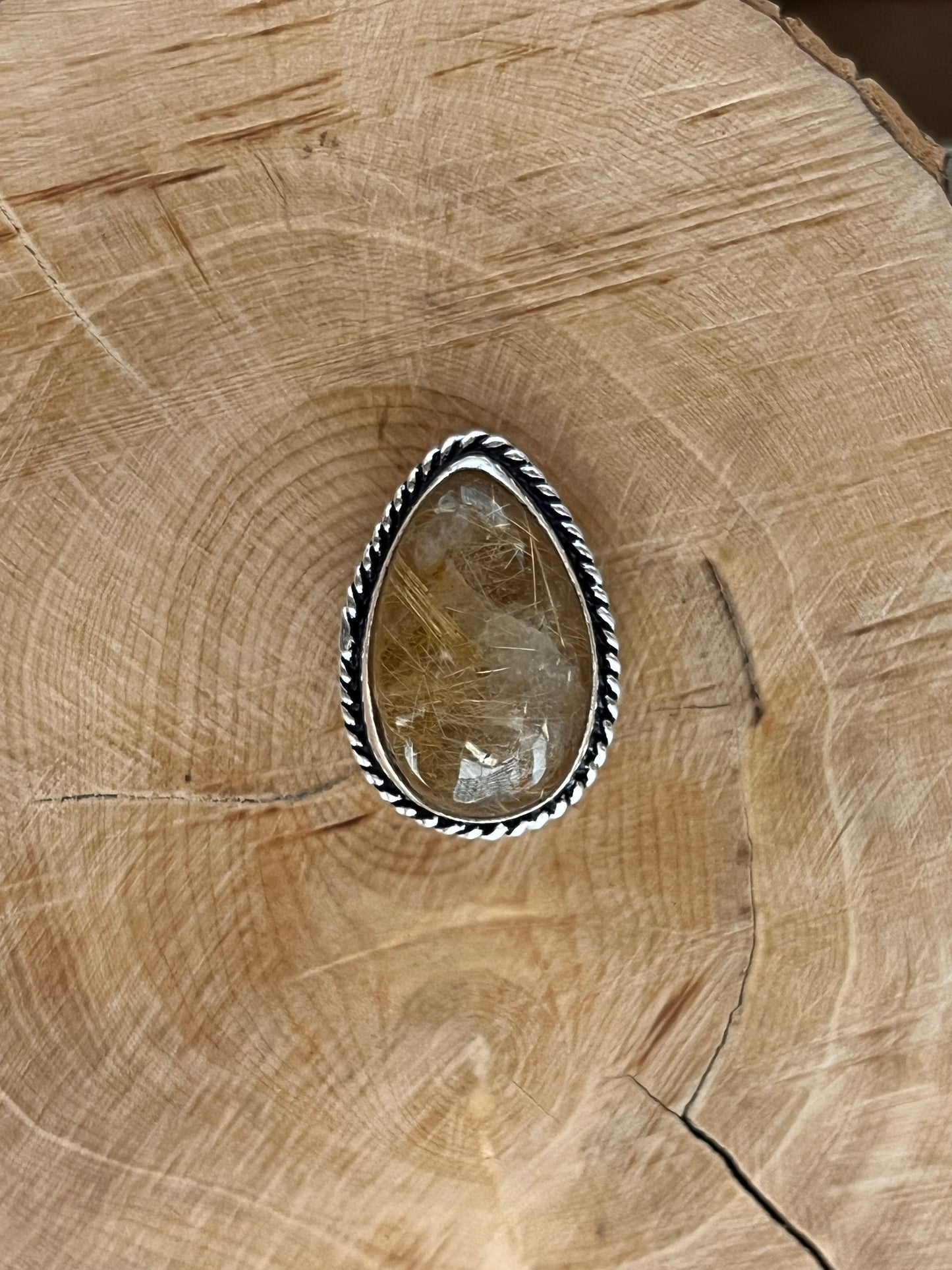 Quartz Rutile sertie argenté n°A5 (2,3cm x 1,6cm)