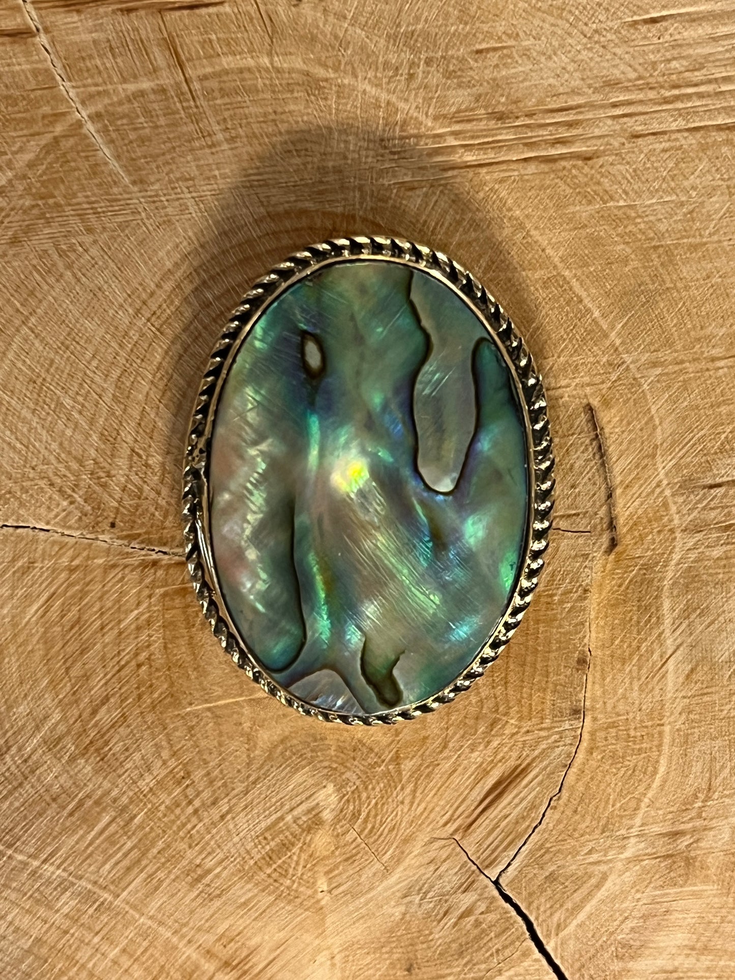 Abalone Shell sertie doré n°D2 (3cm x 2,2cm)