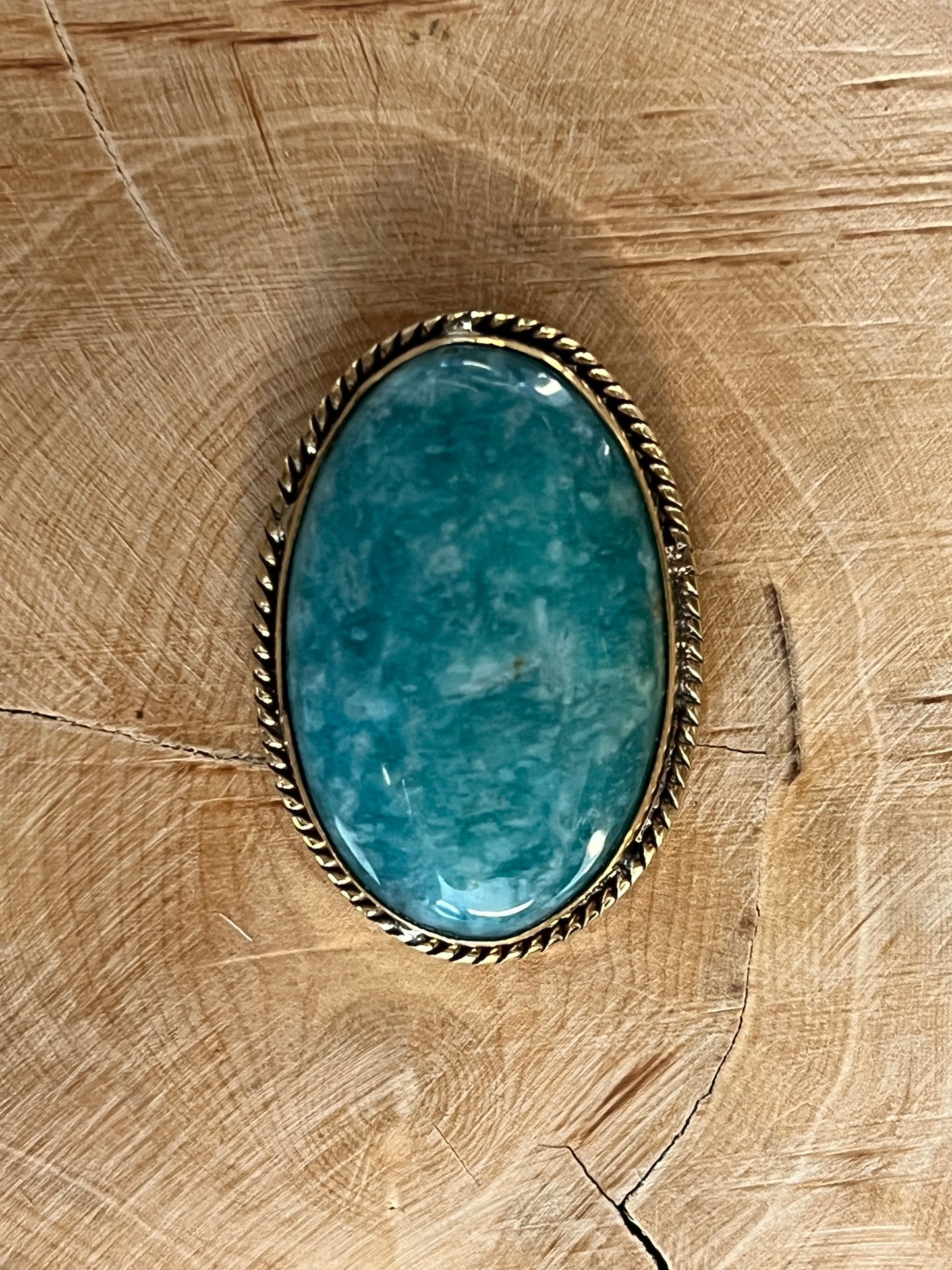 Amazonite sertie dorée n°D3 (3cm x 2cm)