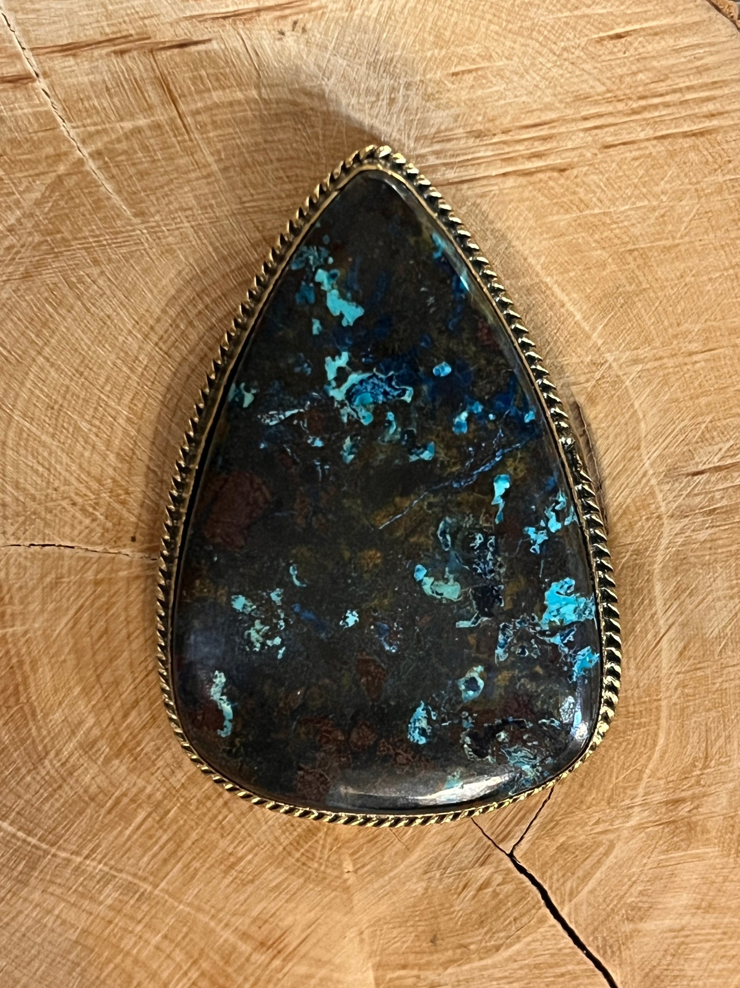 Azurite sertie doré n°D2 (4,5cm x 2,8cm)