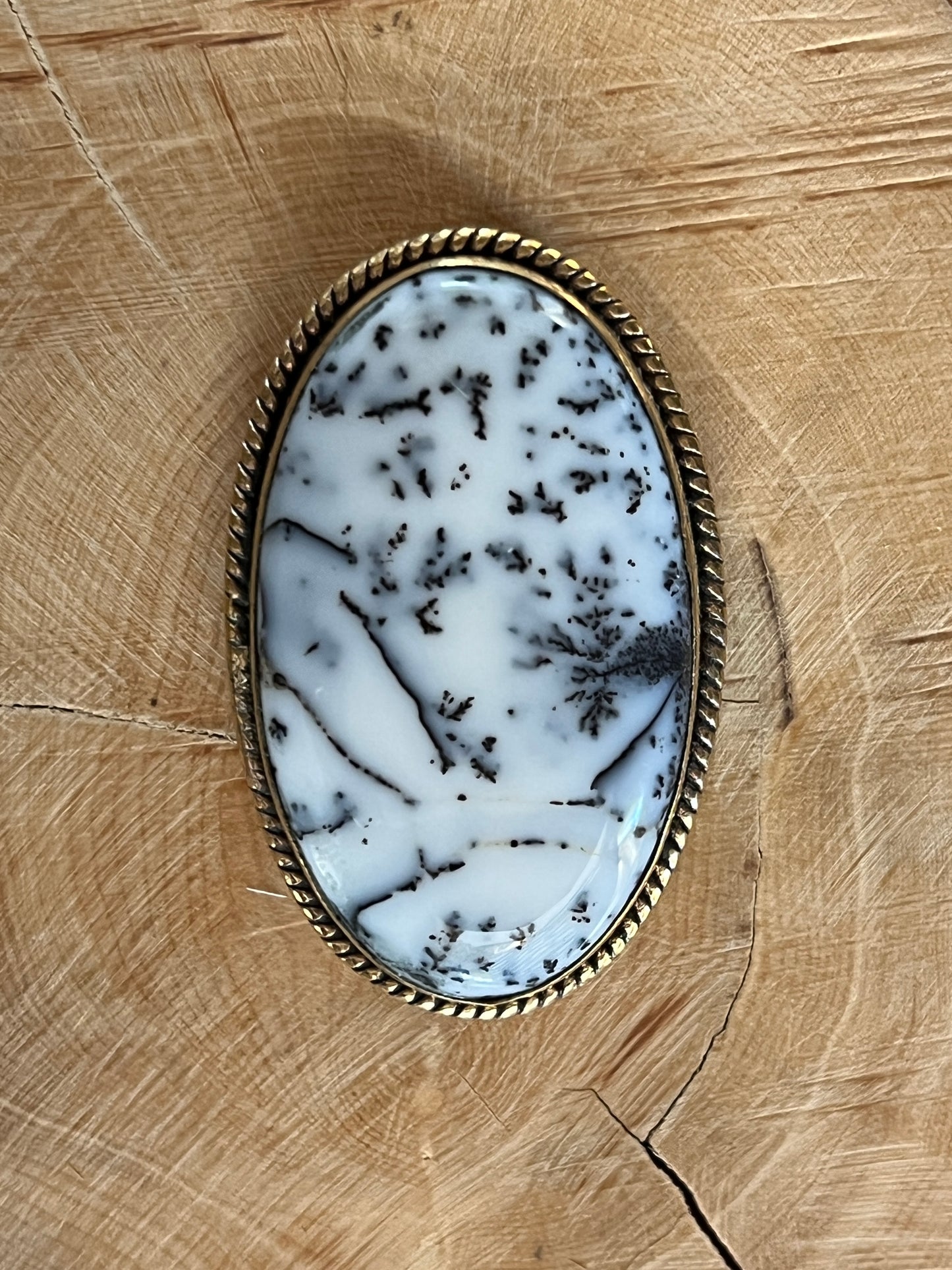 Dendrite sertie doré n°D2 (3,9cm x 2,3cm)