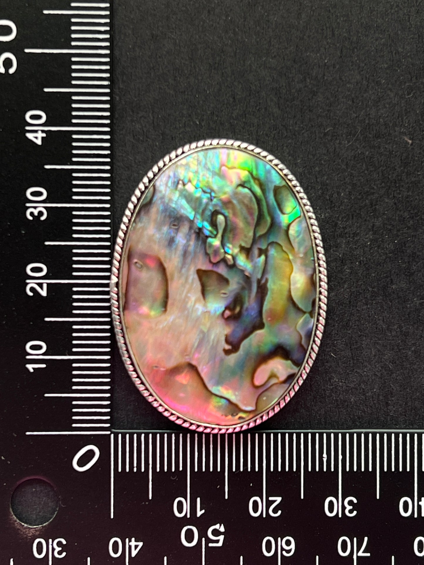 Abalone Shell sertie n°1 (3,8cm x 2,9cm)