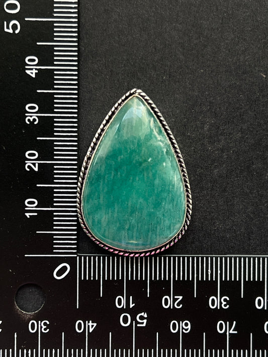 Amazonite sertie n°1 (3,6cm x 2,5cm)