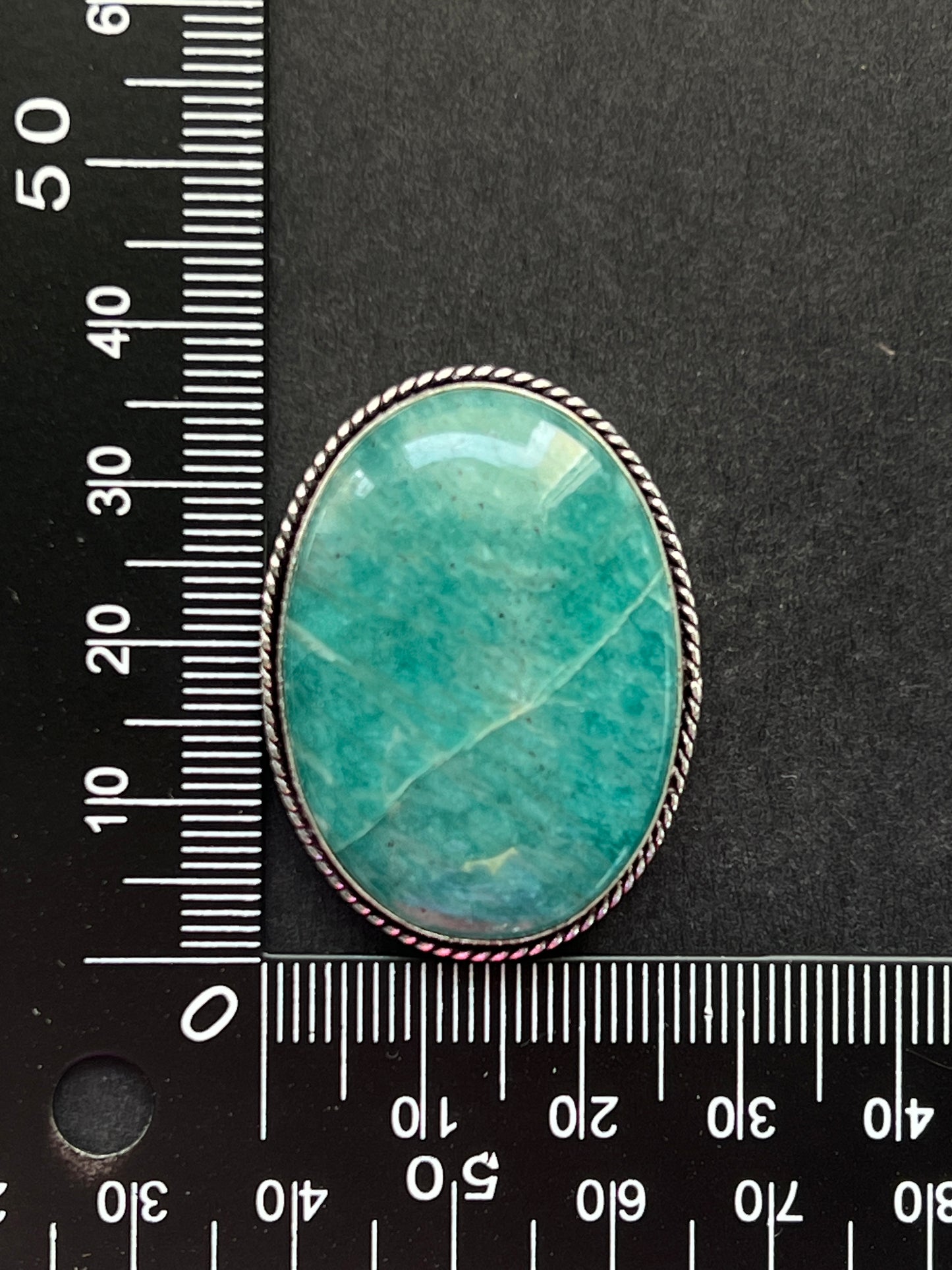 Amazonite sertie n°5 (3,8cm x 2,8cm)