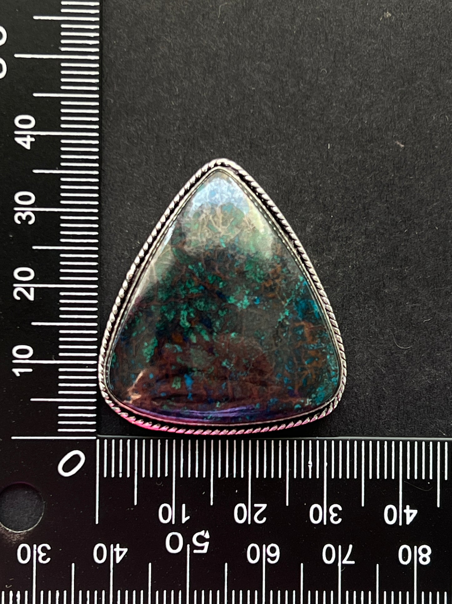 Azurite sertie n°2 (3,7cm x 3,3cm)